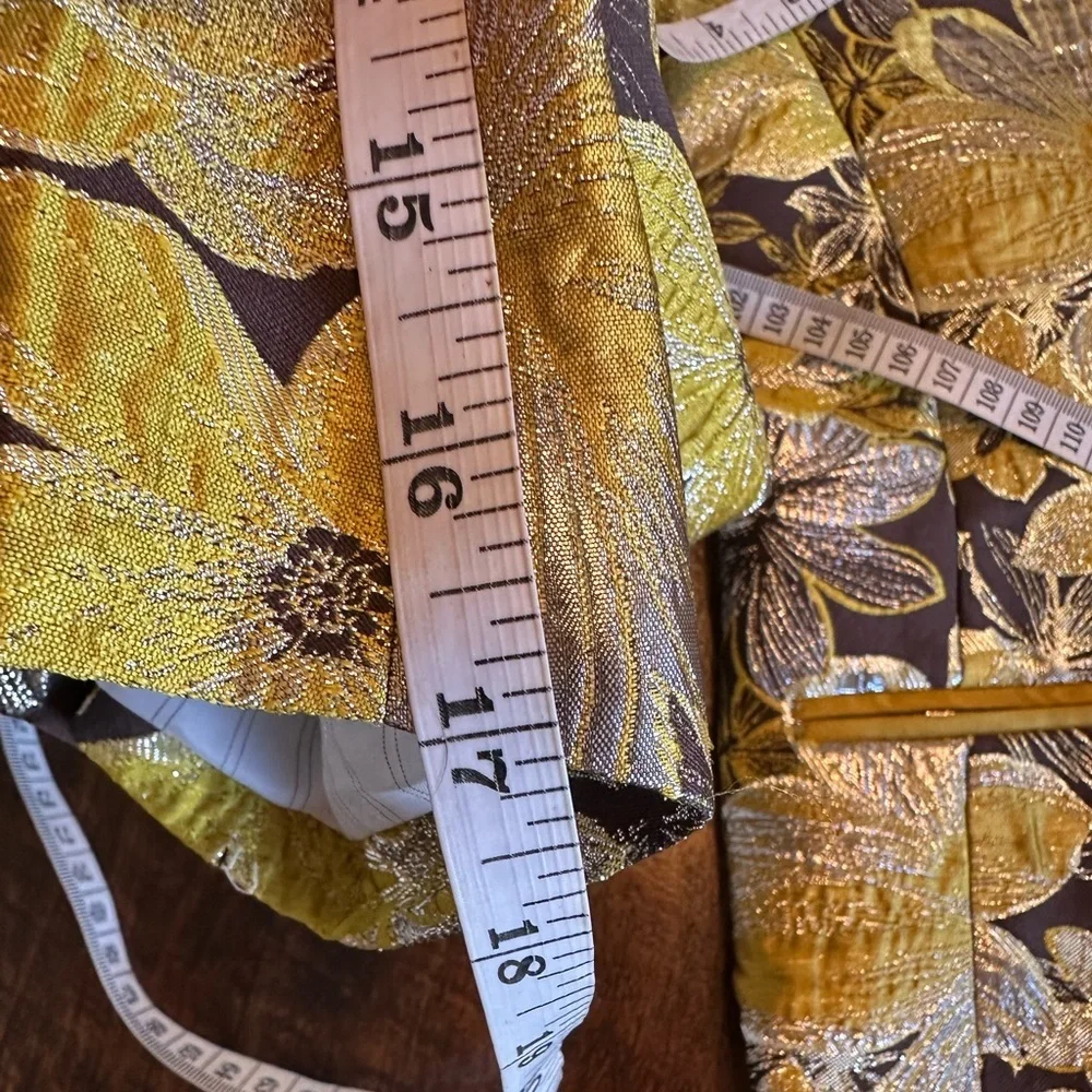 Tazzio | Bespoke Europa Gold Floral Prom/Wedding Tux Jacket, Slim Fit Size XL